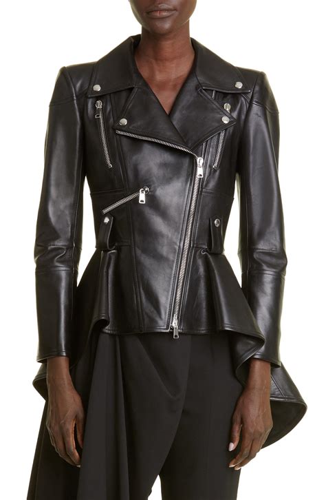 alexander mcqueen leather peplum jacket.